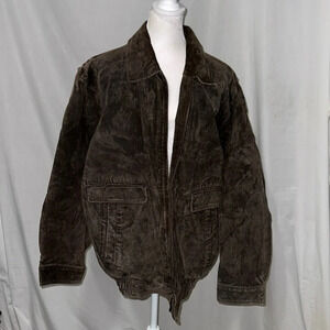 brown KnightsBridge suede leather coat size large